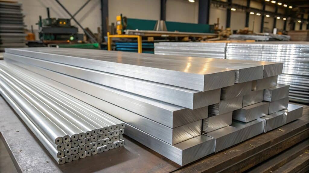 alt text: Machined aluminum parts and structural components typical of 6061 applications